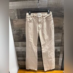 Abercrombie & Fitch Beige Straight-Leg Jeans